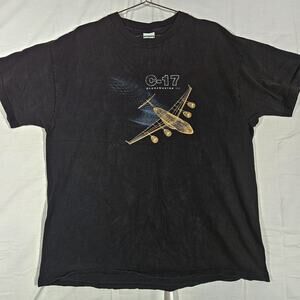 Vintage Boeing C-17 Globemaster III Shirt Mens XL Black Plane Made USA Military